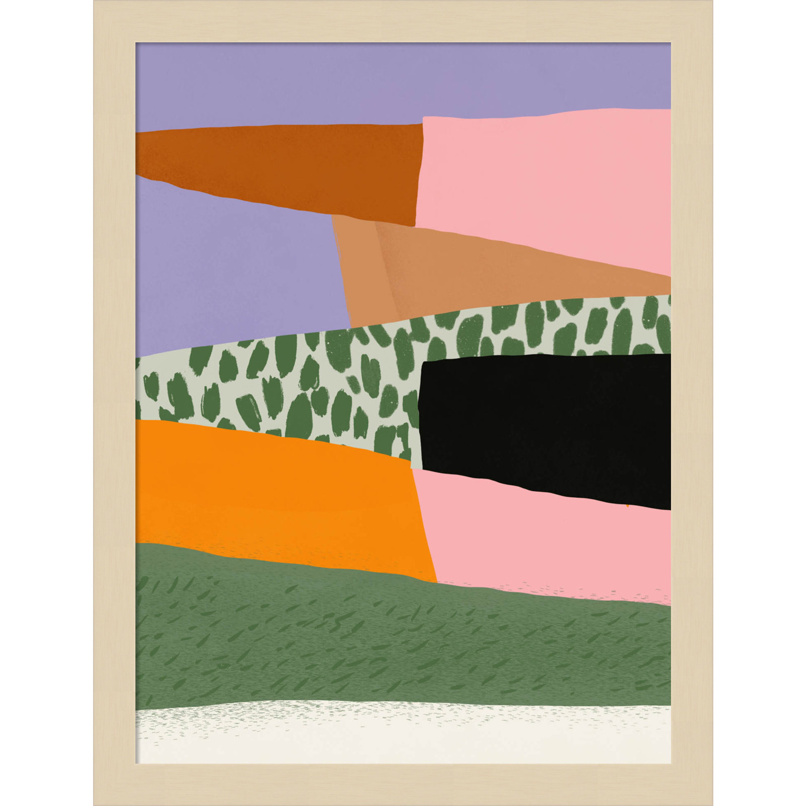 Abstract Minimalism Collage 02 Print, Brown, 17" H x 13" W