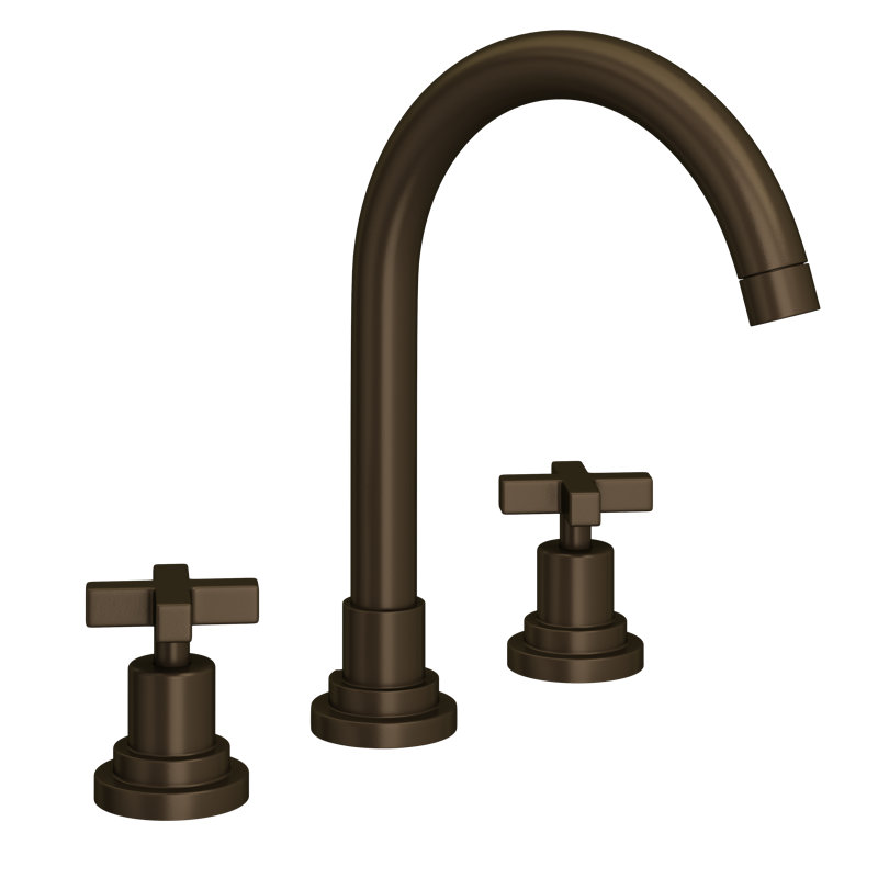Lombardia® Widespread Bathroom Faucet with Drain Assembly, Tuscan Brass, Cross Handle
