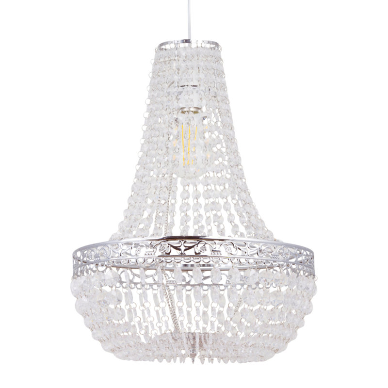 45.5cm H Plastic Novelty Pendant Shade ( Uno ) in Chrome