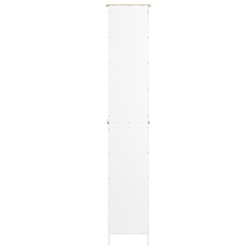 Lyonsdale Freestanding Linen Cabinet, White/Natural