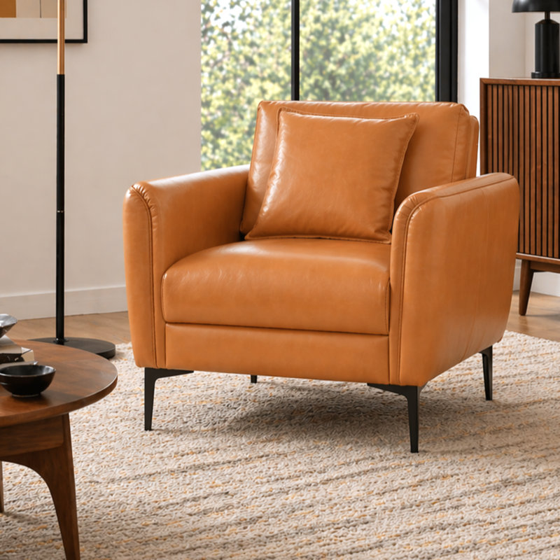 Fauteuil en cuir véritable Fessler