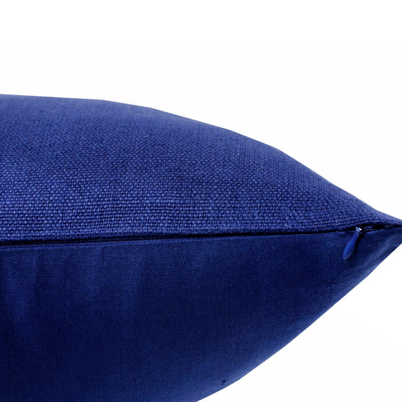 Housse et insert de coussin carré en lin, Marine, Housse de coussin seulement - sans coussin