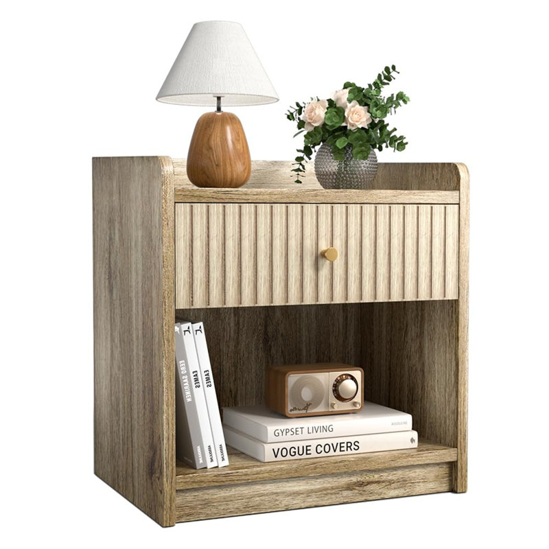 Crafa 45cm W Manufactured Wood Bedside Table