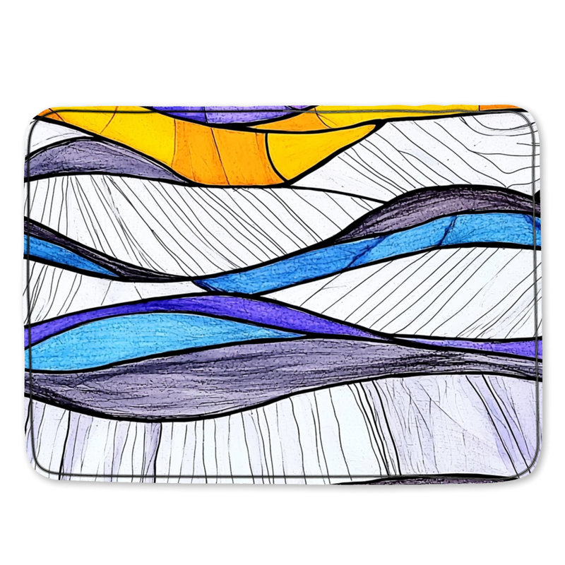 Tapis de bain abstrait, L 24 po x L 17 po