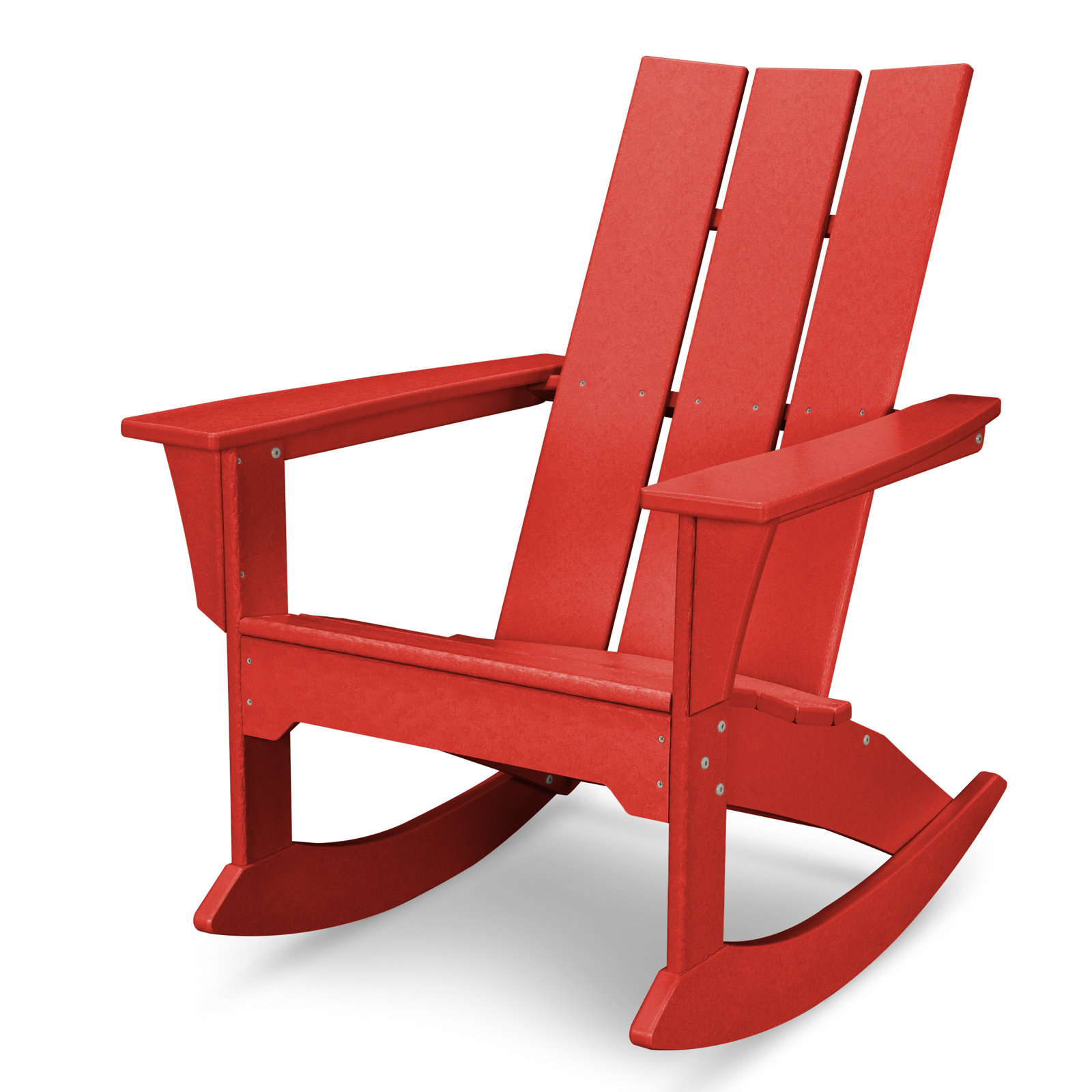 POLYWOOD® Modern Rocking Adirondack Chair, Sunset Red