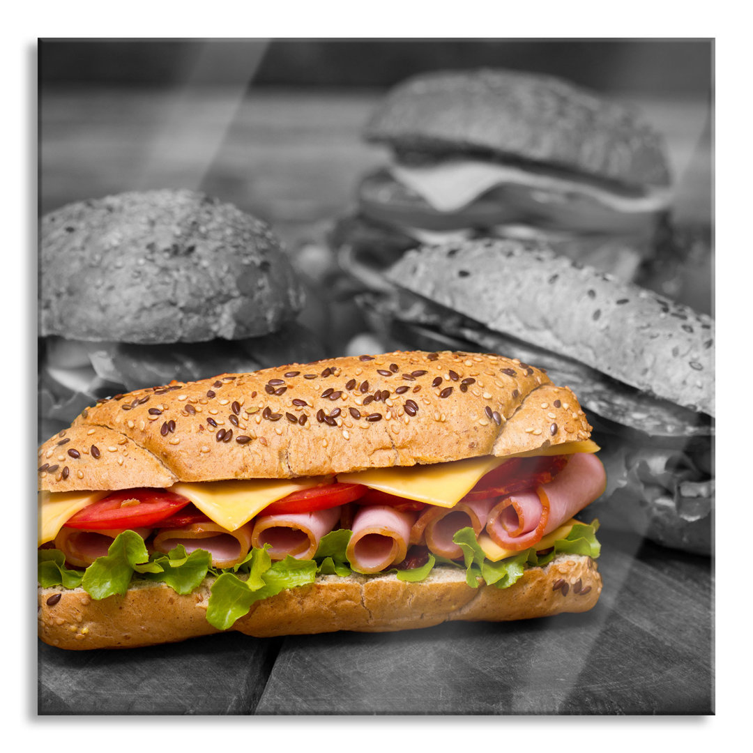 Glasbild Hausgemachtes Sandwich