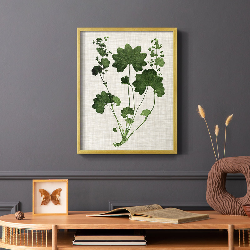 «Forest Foliage on Linen», reproduction encadrée en bois massif, H 20 po x l 16 po