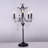 5-light Farmhouse Tranditional Crystal Table Lamp Black Craft Candelabra Lighting Fixture