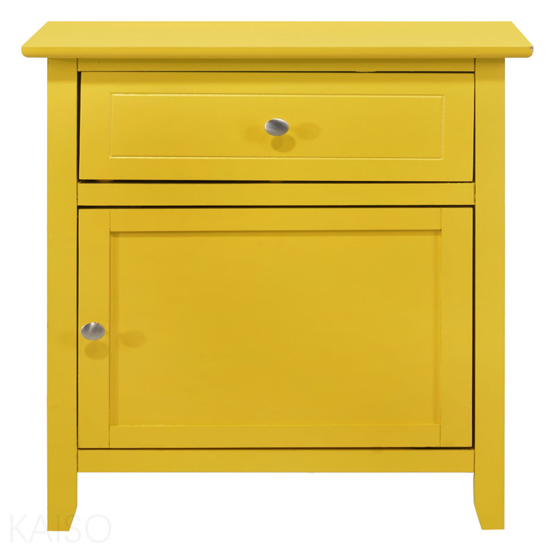 Table de chevet jaune vibrante