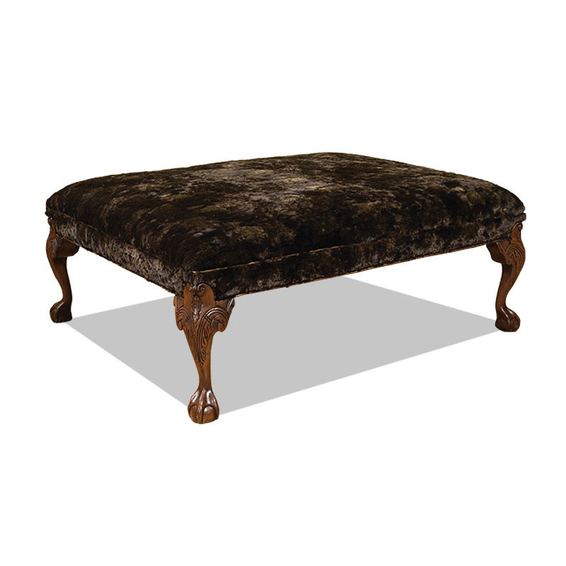 Ottoman, Bella Black Performance Velvet, Brushy Bayou