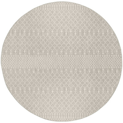  Positano 8' x Round Light Grey Modern Rug