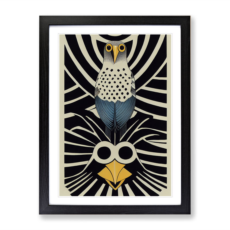 Bird - Single Picture Frame Print, 34cm H x 25cm W x 2cm D, Black
