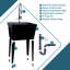 22,875 po X 23,5 po Ensemble de lavabo utilitaire en plastique 19 gallons avec robinet rétractable à grande arche-59271806-59271807