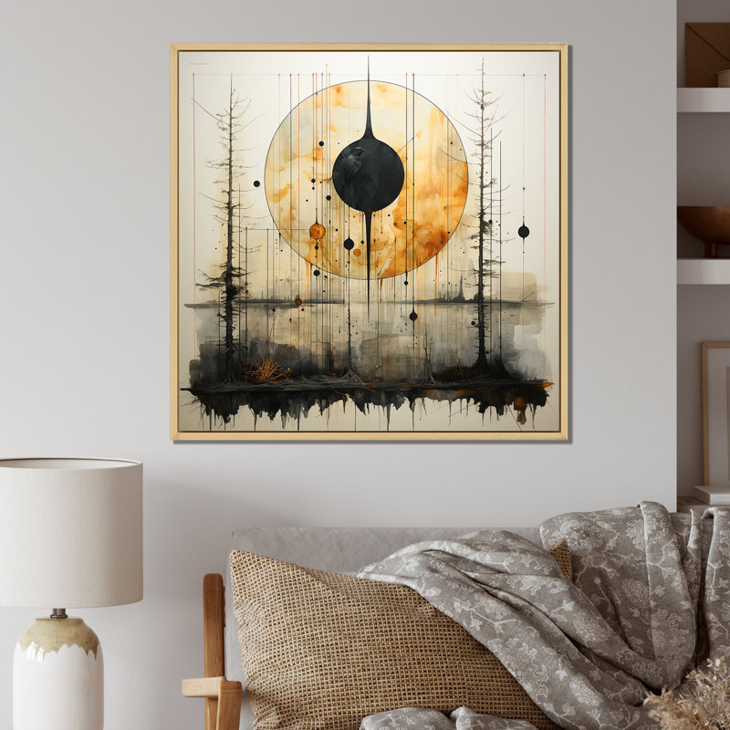 Full Moon Revelations Vintage Illustration - Abstract Landscape, Art mural, H 30 po x l 30 po x P 1 po