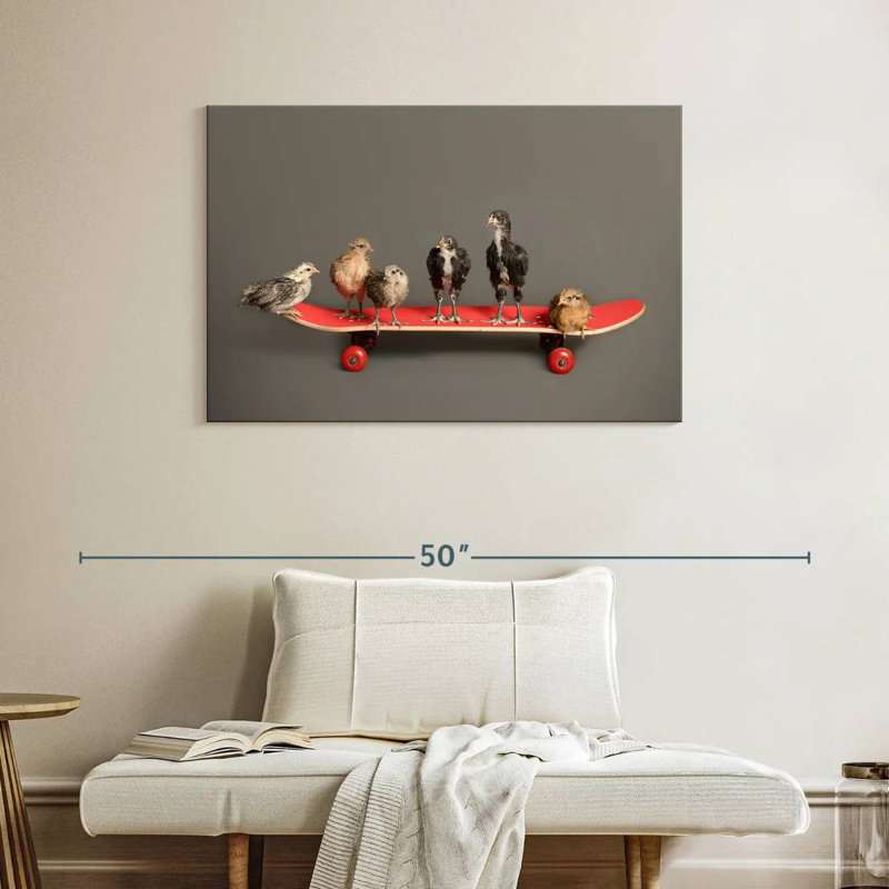 Brampt Chicks On Skateboard, 26" H x 39" W
