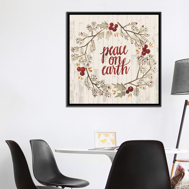 «Christmas V», reproduction d'art textuel sur toile, H 37 po x l 37 po x P 1,5 po, Toile avec cadre noir, Pas de tapis