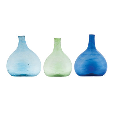 3-Piece Hand-Blown Seeded Glass Vase
