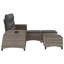  Ensemble de canapé de patio 3 pièces avec coussins en rotin de polyester gris en forme de L-561861350