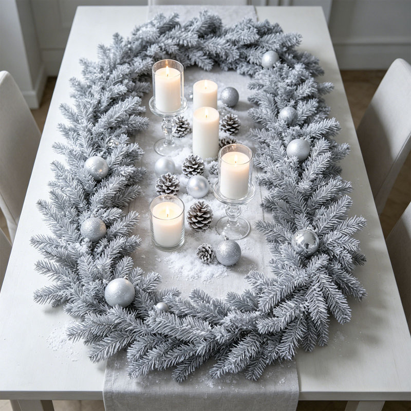 Guirlande de Noël argentée brillante pour Noël, B