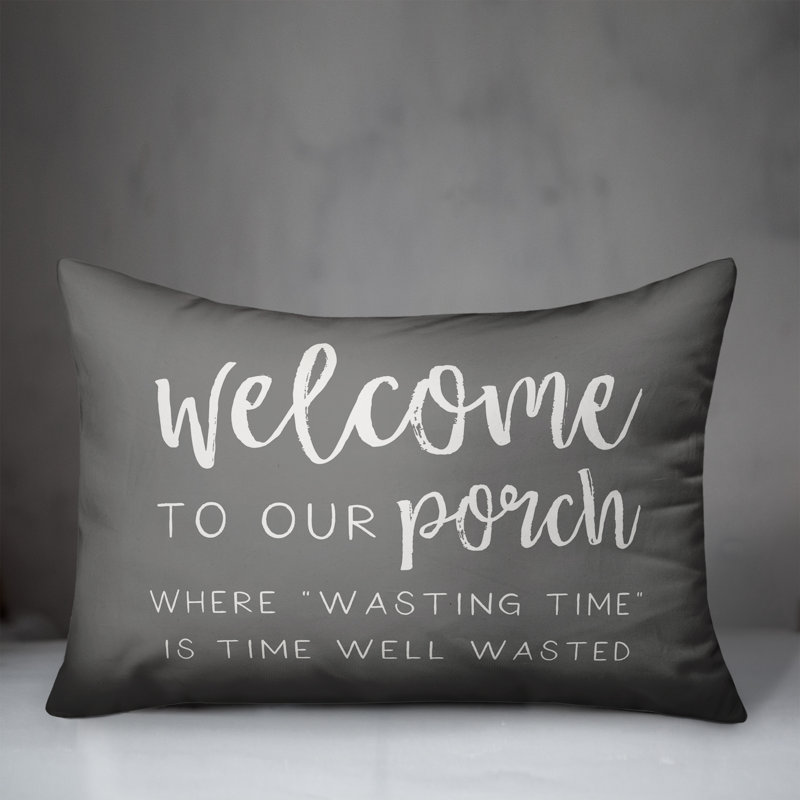 Coussin décoratif intérieur / extérieur en polyester , H 14 po x l 20 po, Gris