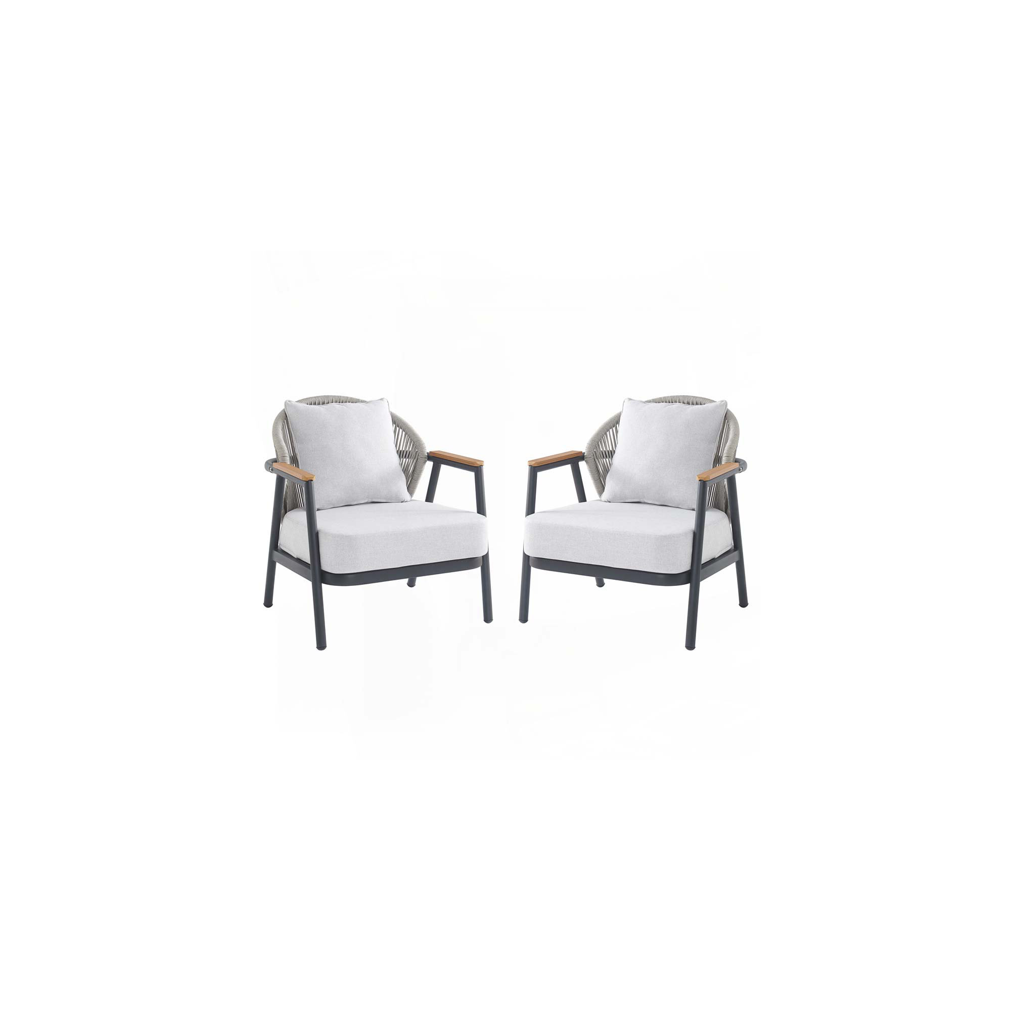 Outdoor Rope Club Chair, Black
