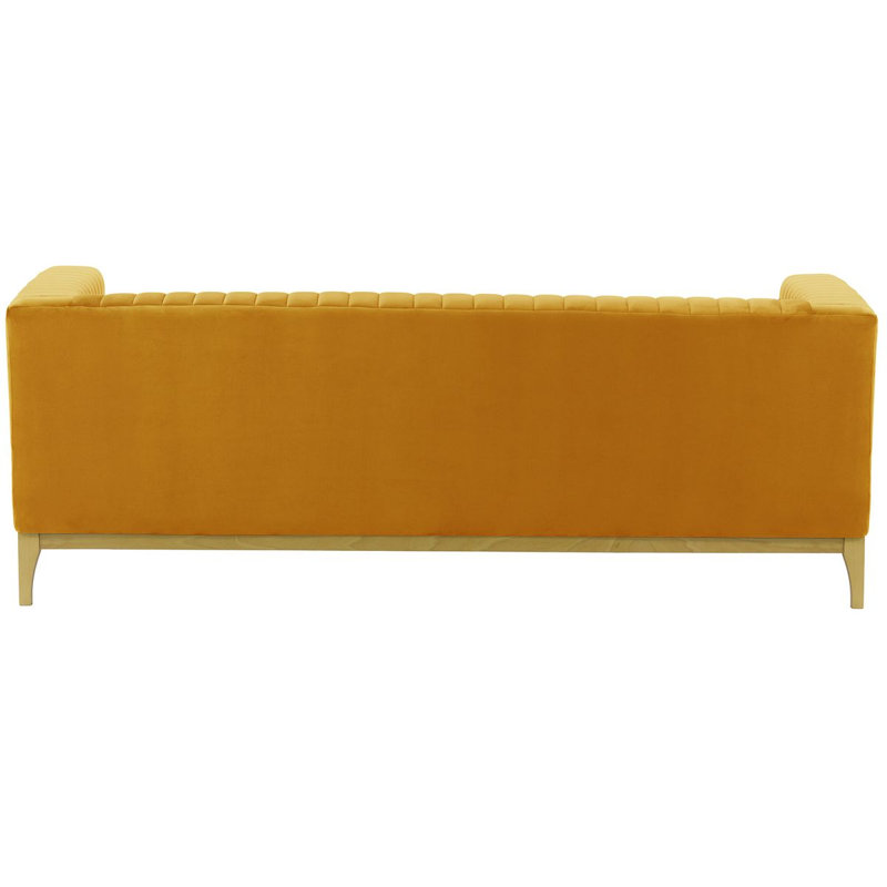Bomia 3 Seater Sofa, Yellow Velvet, Gold, 72cm x 201cm W x 83cm D