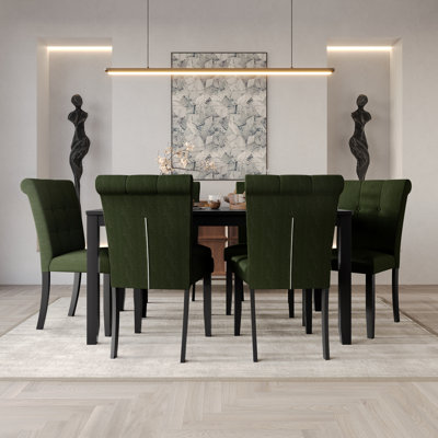 Danina Dining Set With Upholstered Chairs And 59" Rectangular Table