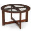 Ensemble de table ronde avec plateau en bois massif et table basse avec 4 tabourets