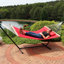 Hamac avec barre d'écartement en polyester pour 2 personnes avec support Quilted Designs - Rouge-24261069