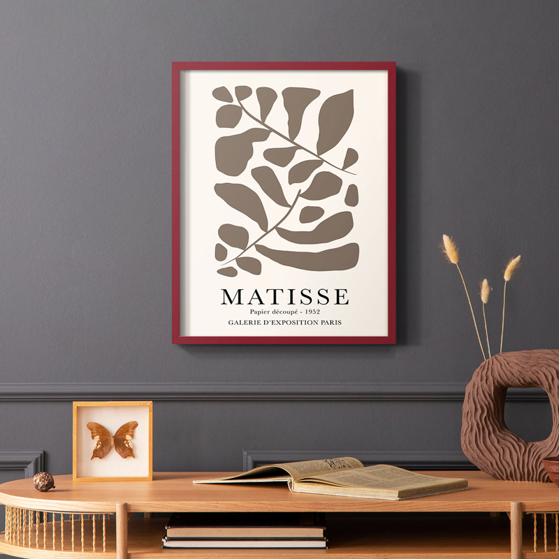 Matisse CCXI, reproduction encadrée - bois massif, Brun, H 10 po x l 8 po
