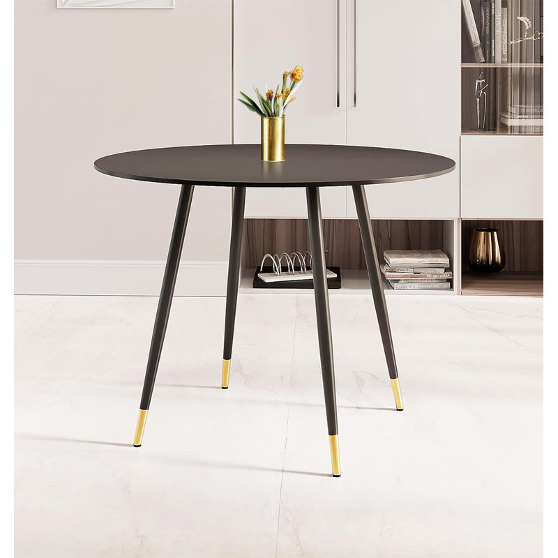 Haywards Round Metal Base Dining Table, Black