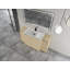 Meuble-lavabo autoportant de 152 cm (60 po) avec lavabo en céramique blanche, 2 petites armoires de rangement et portes à fermeture douce.-2083248517-2089442387