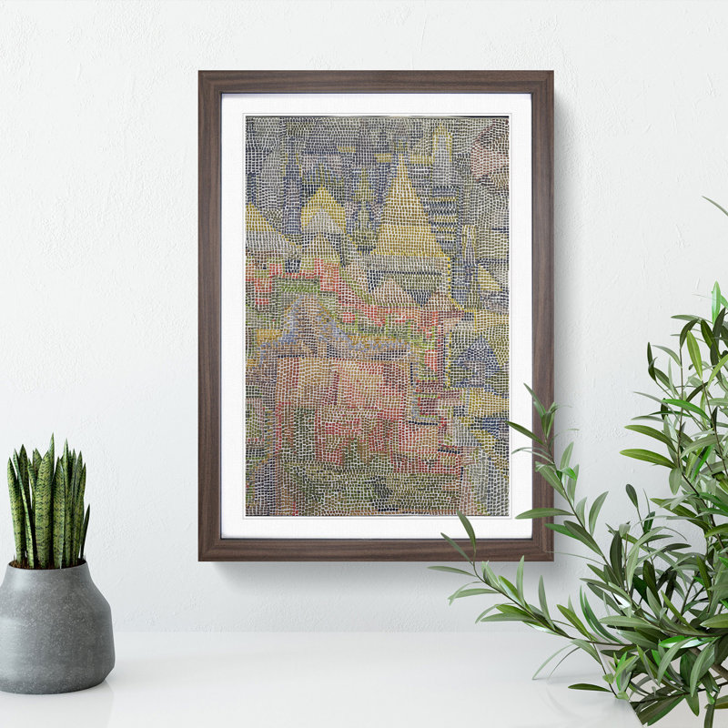 Castle Garden by Paul Klee - Picture Frame Painting, Walnut Framed, 36cm H x 27cm W x 2cm D