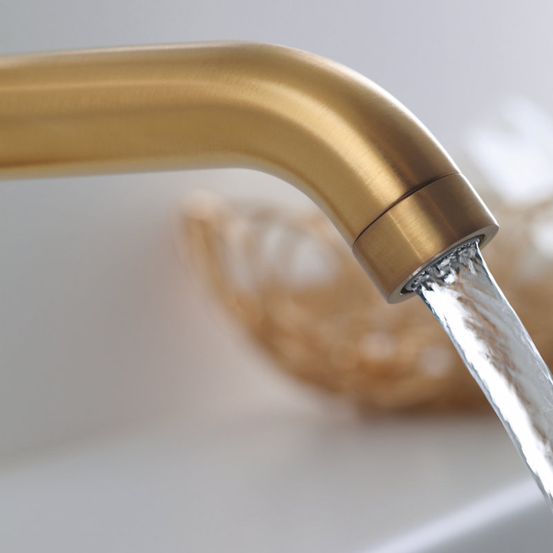 Purist Pressure-Balancing Thermostatic Tub and Shower Faucet, Vibrant Moderne Brushed Gold, Lever Handle, 2.5 GPM