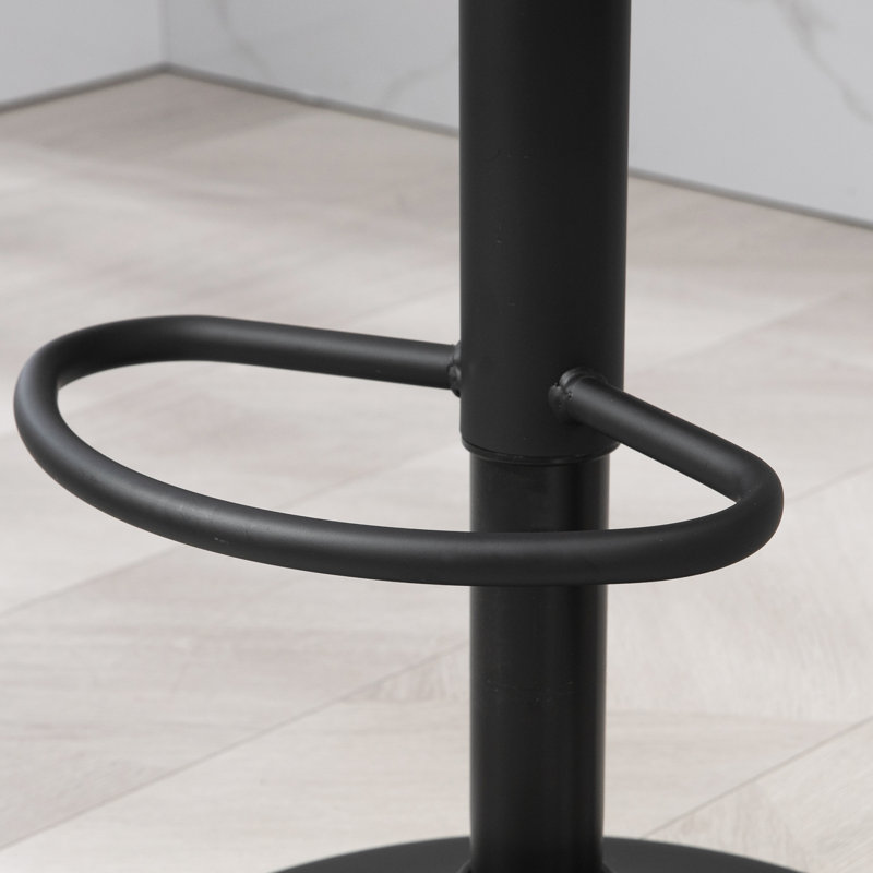 Kadaysha Swivel Upholstered Adjustable Height Counter Stool with Metal Frame, Black