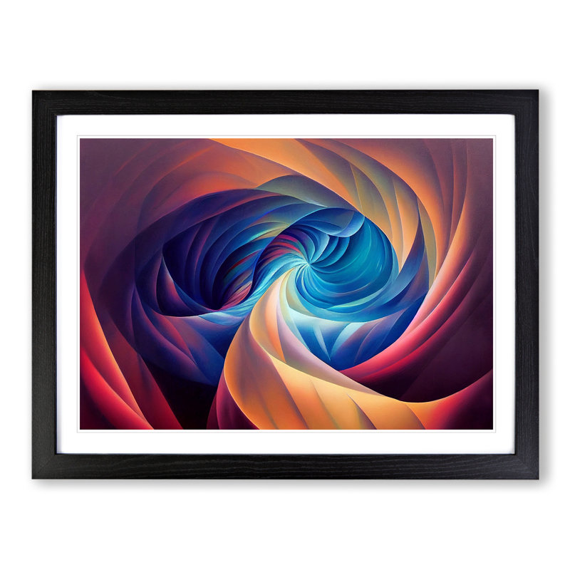 Fractal - Single Picture Frame Print, 46cm H x 64cm W x 2cm D, Black