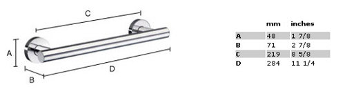 HOME collection 11" grab bar , Polished Chrome