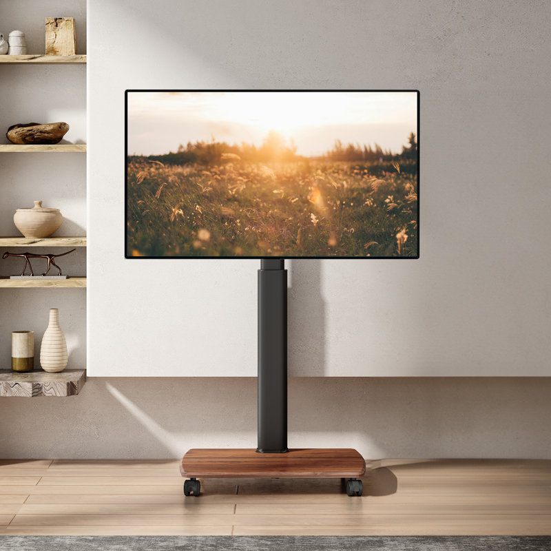 Abbing E Series Floor Standing Tv Stand Removable With Golden Walnut Color