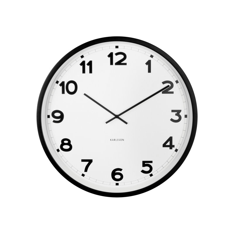 Wanduhr New Classic XL Analogue Quartz Movement / Crystal Tabletop Clock, White