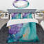 Ensemble de housse de couette turquoise et mauve liquide Art III - Fractals-107148013