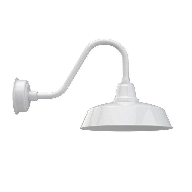 Luminaire de grange d'extérieur Vandervliet, Blanc, H 14,87 po x l 16 po x p 27 po