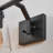 Matte Black Vanity Light With Clear Glass Shade-823407943