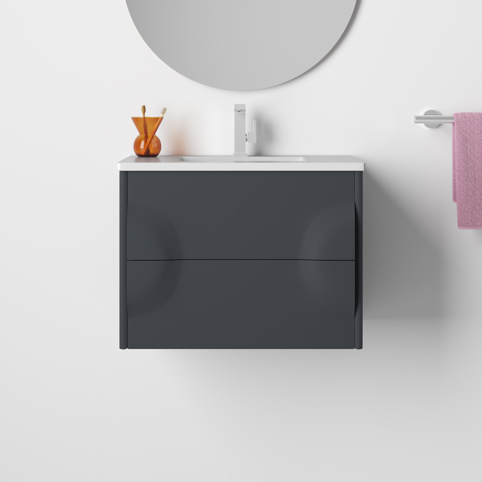 Armande 30" Cedar Single Bathroom Vanity, Dark Gray