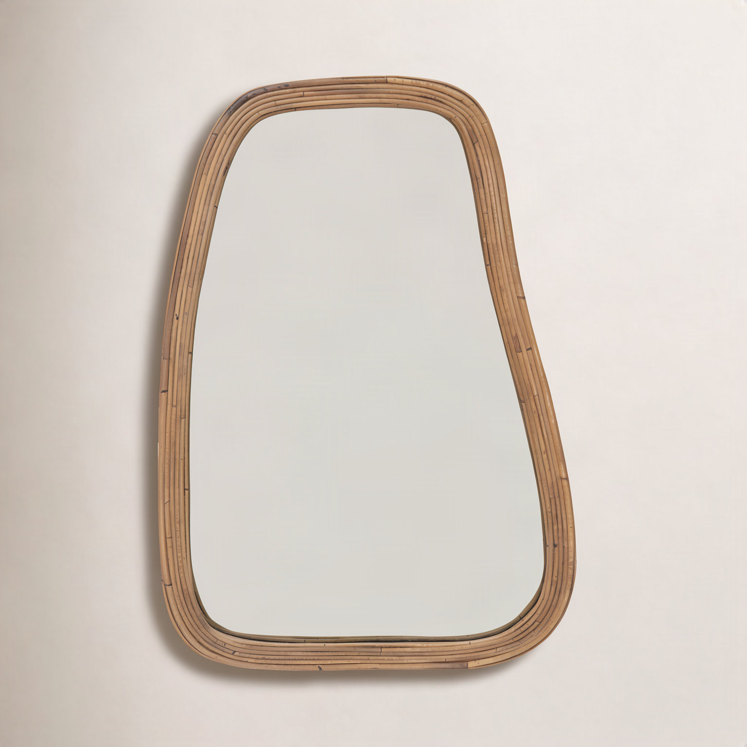 24" Rattan Standing Mirror