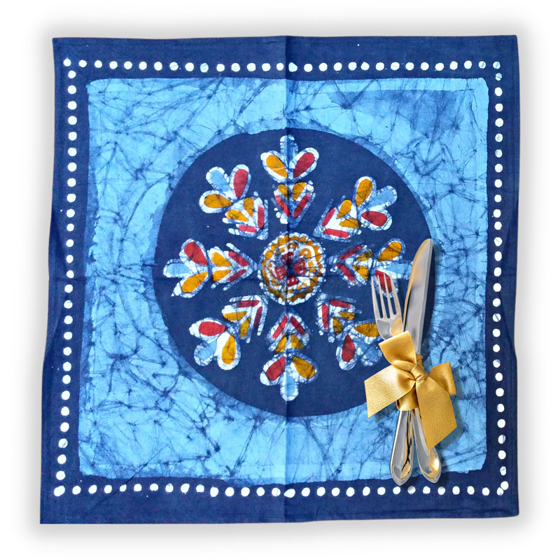 Ensemble de quatre serviettes en coton Pagur Batik
