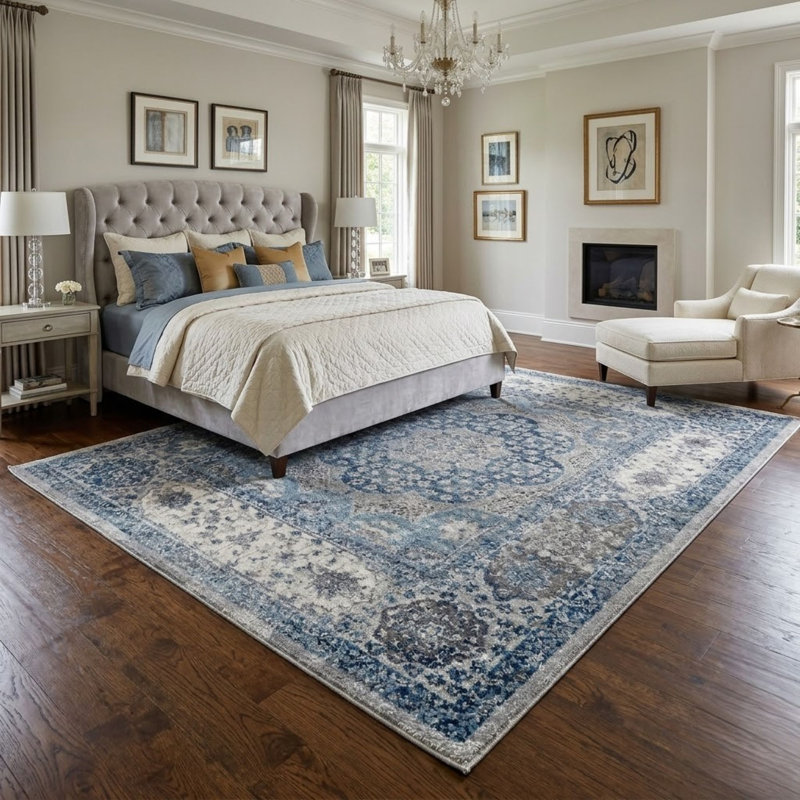 Tapis d'inspiration sud-ouest gris Honig, Rectangle 5 pi 1 po x 7 pi 6 po