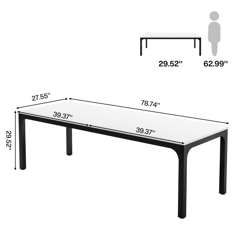 Table de conférence Louinis, Blanc/Noir