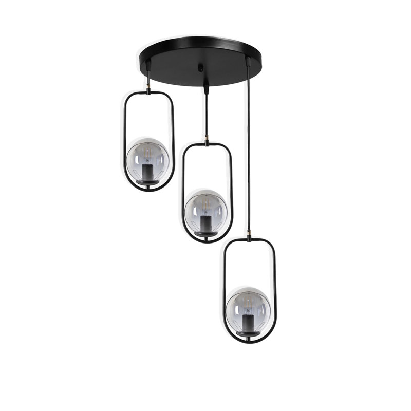 Luminaire suspendu sphère en métal 3 lumières