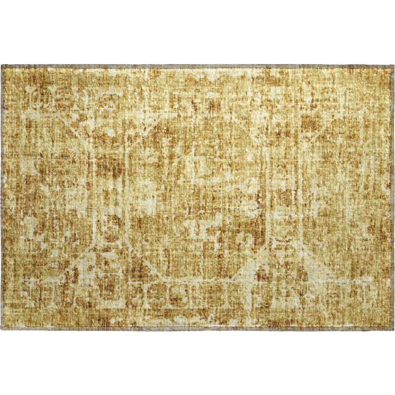 Premium Machine Washable Kelsa AMF41 Gilded Rug, Rectangle 1'8" x 2'6"