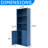 5-Tier Bookshelf With Door - Wooden Storage Bookcase, Display Cabinet For Home & Office, Blue-406046995-406046992
